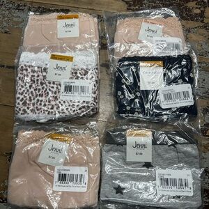 3X (6 pairs) Jenni Women's Panty Collection - Pink, Gray, Black, Leopard